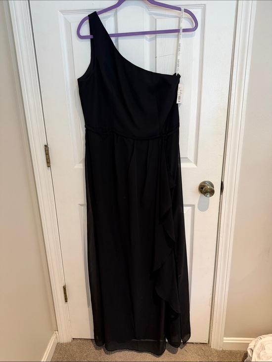 David's Bridal Dresses & Skirts - NWT David's Bridal One-Shoulder Black Evening Gown